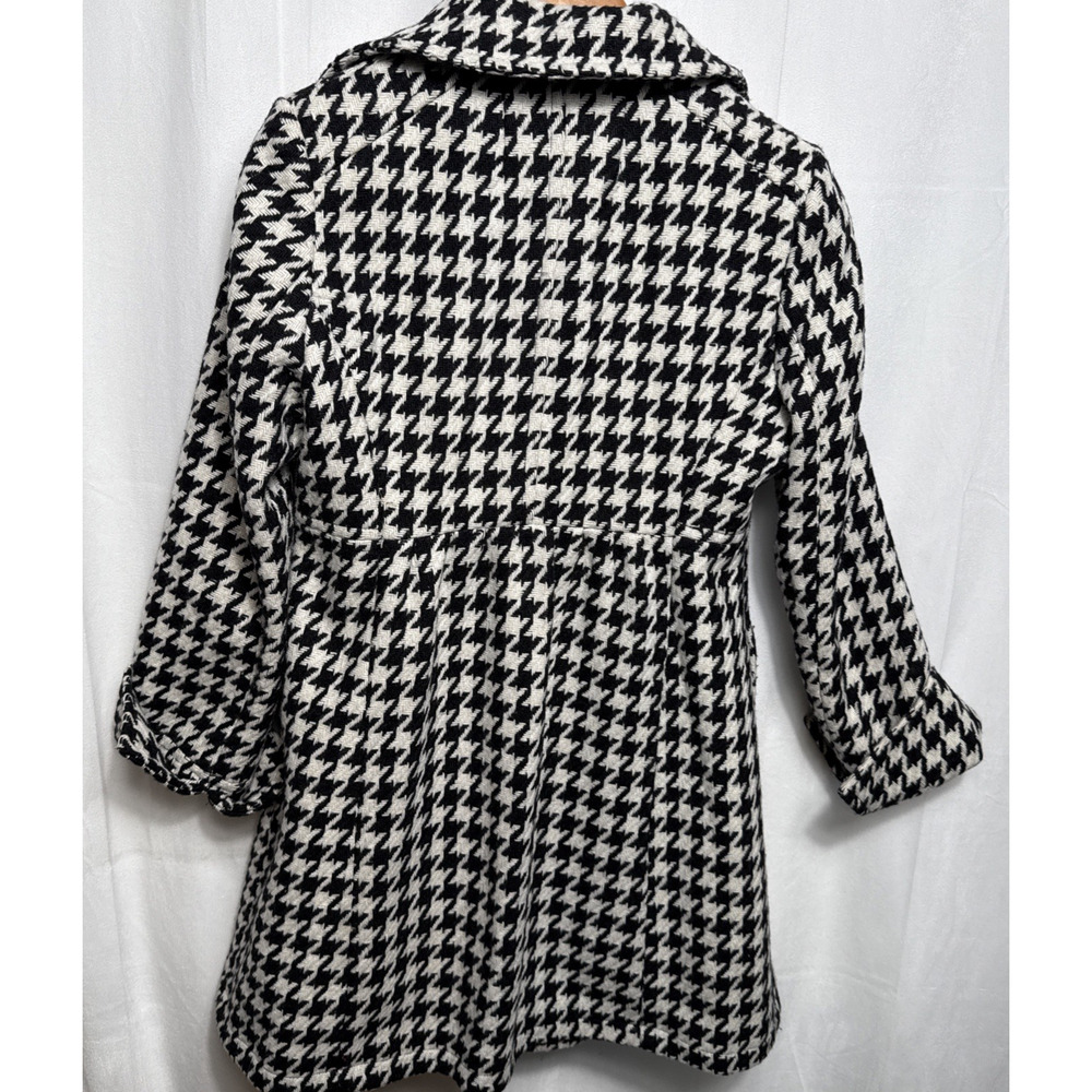 Y2K Express Wool Houndstooth Pea Coat Womens Small EUC Baby Doll Style Outerwear - Picture 7 of 12